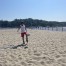 練習前にビーチサッカーバレー